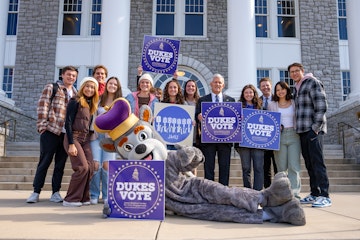 329462 Dukes Vote with President Alger and Duke Dog Cody Rachel 1002