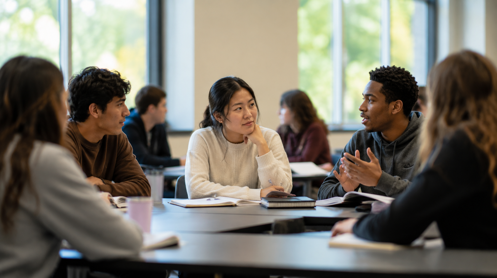Chat GPT Image of students in discussion