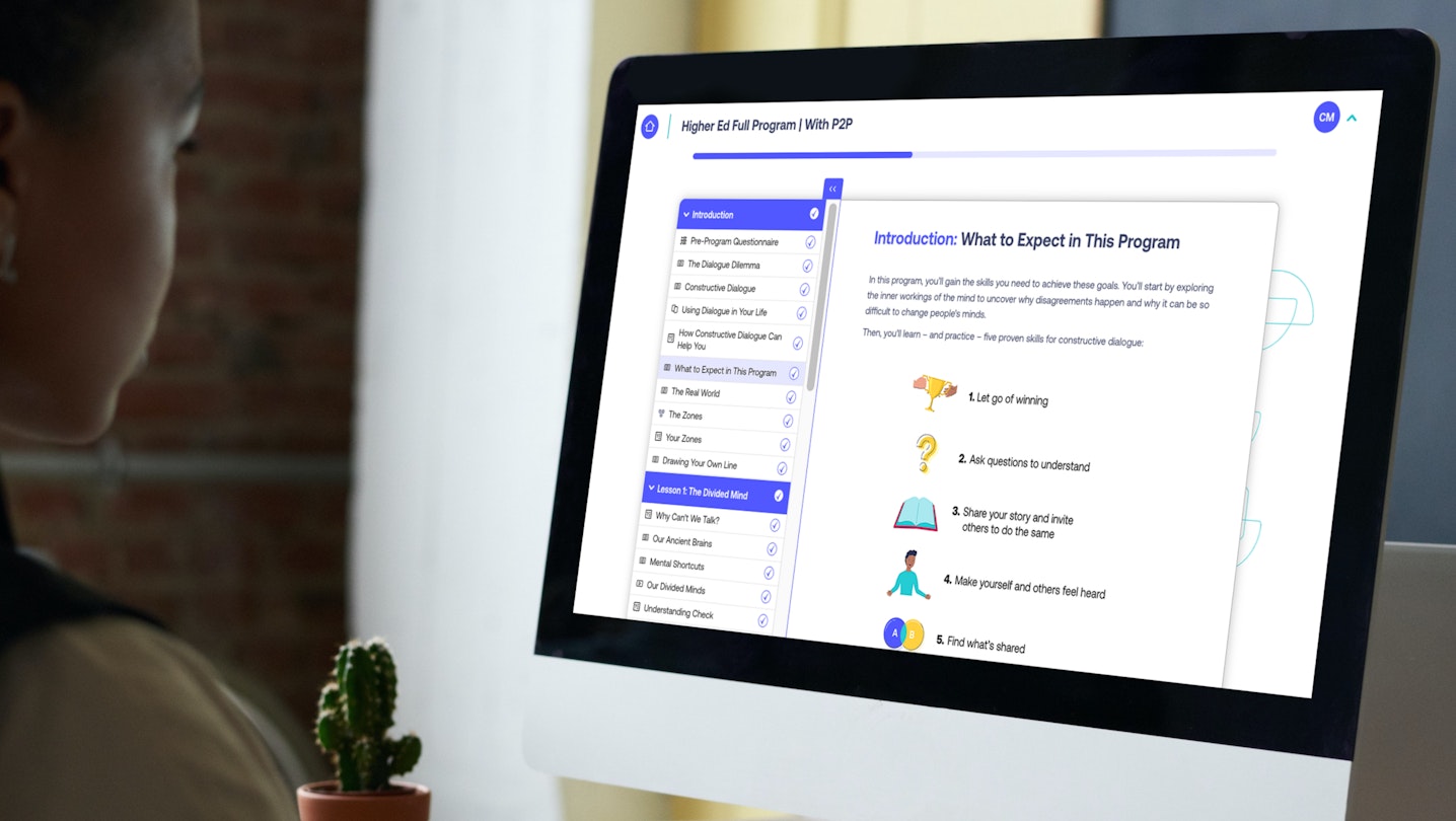 Perspectives Desktop Mockup with person
