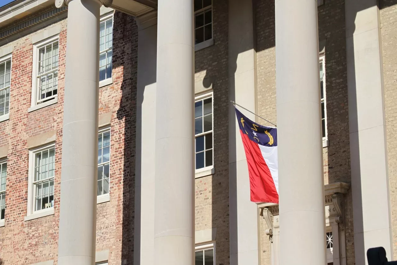 South Buildingwith NC Flag