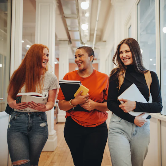 Student leaders in corridor